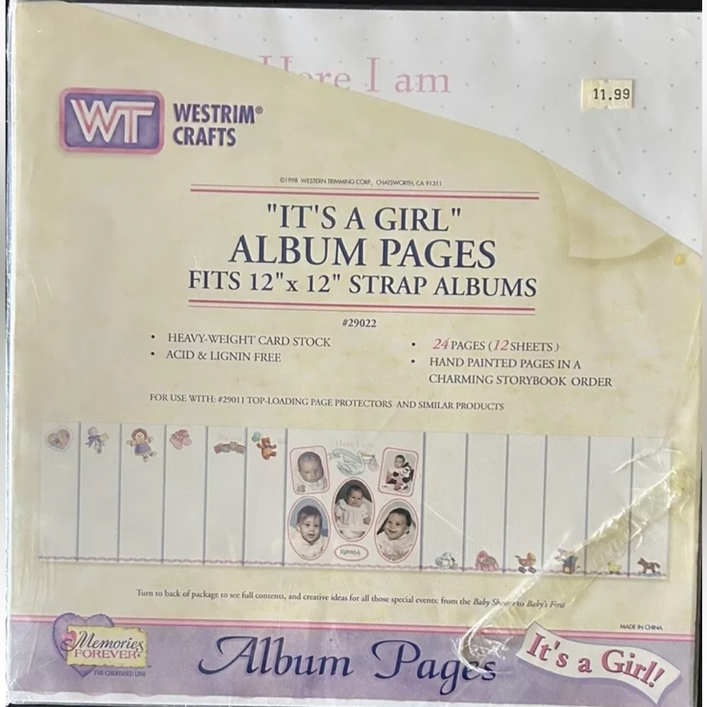 Westrim Crafts It’s A Girl 12 X 12 Scrapbook‎ Album Pages NEW